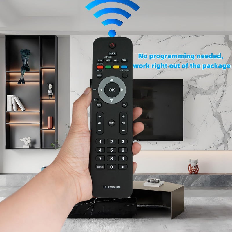 Kassionel Replaced Remote Control Compatible for Philips 15MF237 26PFL5322D/37 32PFL5332D/37E 37PFL7332D37 42MF438B/27 42TA648BXF7 50PFP5342D/37 47PFL5603D/27E TV - Image 2